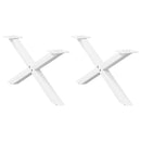 sofabordsben X-formet 2 stk. hvid 70 x (30-31) cm stål