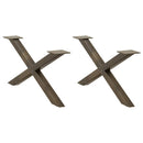 sofabordsben X-formet 2 stk. naturstål 70x(30-31) cm stål