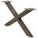 sofabordsben X-formet 2 stk. naturstål 70x(30-31) cm stål