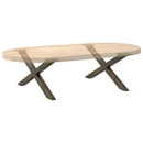 sofabordsben X-formet 2 stk. naturstål 70x(30-31) cm stål