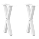 sofabordsben X-formet 2 stk. hvid 28 x (42-43) cm stål