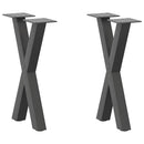 sofabordsben X-formet 2 stk. antracit 28 x (42-43) cm stål