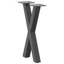 sofabordsben X-formet 2 stk. antracit 28 x (42-43) cm stål