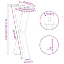 sofabordsben X-formet 2 stk. hvid 38 x (42-43) cm stål