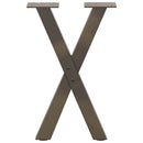 sofabordsben X-formet 2 stk. naturstål 38 x (42-43) cm stål