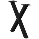 sofabordsben X-formet 2 stk. sort 50 x (42-43) cm stål