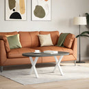 sofabordsben X-formet 2 stk. hvid 50x(42-43) cm stål