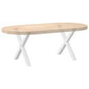sofabordsben X-formet 2 stk. hvid 50x(42-43) cm stål