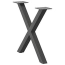 sofabordsben X-formet 2 stk. antracit 50x(42-43) cm stål