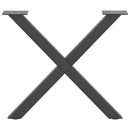 sofabordsben X-formet 2 stk. antracit 50x(42-43) cm stål