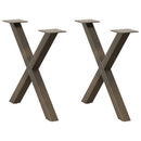 sofabordsben X-formet 2 stk. naturstål 50x(42-43) cm stål