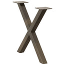 sofabordsben X-formet 2 stk. naturstål 50x(42-43) cm stål