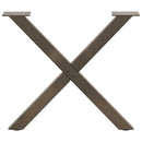 sofabordsben X-formet 2 stk. naturstål 50x(42-43) cm stål
