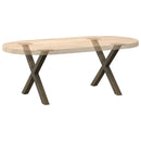 sofabordsben X-formet 2 stk. naturstål 50x(42-43) cm stål