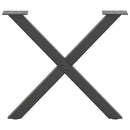 sofabordsben X-formet 2 stk. antracit 60 x (42-43) cm stål