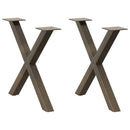 sofabordsben X-formet 2 stk. naturstål 60x(42-43) cm stål