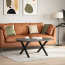 sofabordsben X-formet 2 stk. sort 70 x (42-43) cm stål