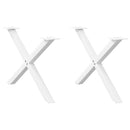 sofabordsben X-formet 2 stk. hvid 70 x (42-43) cm stål