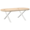 sofabordsben X-formet 2 stk. hvid 70 x (42-43) cm stål
