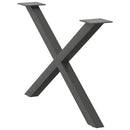 sofabordsben X-formet 2 stk. antracit 70 x (42-43) cm stål