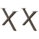 sofabordsben X-formet 2 stk. naturstål 70 x (42-43) cm stål