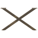 sofabordsben X-formet 2 stk. naturstål 70 x (42-43) cm stål