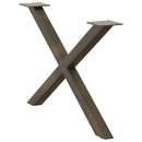 sofabordsben X-formet 2 stk. naturstål 70 x (42-43) cm stål