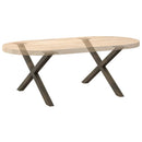sofabordsben X-formet 2 stk. naturstål 70 x (42-43) cm stål