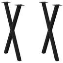 spisebordsben X-formet 2 stk. sort 50x(72-73) cm stål