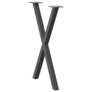 spisebordsben X-formet 2 stk. antracit 50x(72-73) cm stål