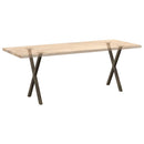 spisebordsben X-formet 2 stk. naturstål 50x(72-73) cm stål