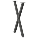 spisebordsben X-formet 2 stk. antracit 57 x (72-73) cm stål