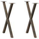 spisebordsben X-formet 2 stk. naturstål 57 x (72-73) cm stål