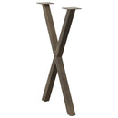 spisebordsben X-formet 2 stk. naturstål 57 x (72-73) cm stål