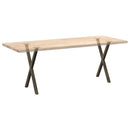 spisebordsben X-formet 2 stk. naturstål 57 x (72-73) cm stål