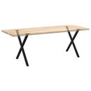 spisebordsben X-formet 2 stk. sort 70 x (72-73) cm stål