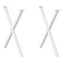 spisebordsben X-formet 2 stk. hvid 70 x (72-73) cm stål