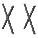spisebordsben X-formet 2 stk. antracit 70 x (72-73) cm stål