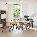 spisebordsben X-formet 2 stk. antracit 70 x (72-73) cm stål