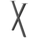 spisebordsben X-formet 2 stk. antracit 70 x (72-73) cm stål