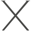 spisebordsben X-formet 2 stk. antracit 70 x (72-73) cm stål