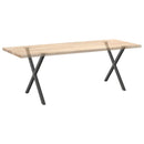 spisebordsben X-formet 2 stk. antracit 70 x (72-73) cm stål