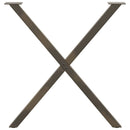 spisebordsben X-formet 2 stk. naturstål 70 x (72-73) cm stål