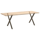 spisebordsben X-formet 2 stk. naturstål 70 x (72-73) cm stål