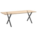 spisebordsben X-formet 2 stk. antracit 80x(72-73) cm stål