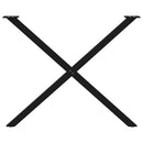 spisebordsben X-formet 2 stk. sort 90 x (72-73) cm stål
