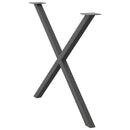 spisebordsben X-formet 2 stk. antracit 90 x (72-73) cm stål