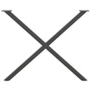 spisebordsben X-formet 2 stk. antracit 90 x (72-73) cm stål