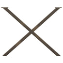 spisebordsben X-formet 2 stk. naturstål 90x(72-73) cm stål
