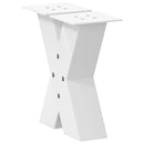 sofabordsben X-formet 2 stk. hvid 30x(30-31) cm stål